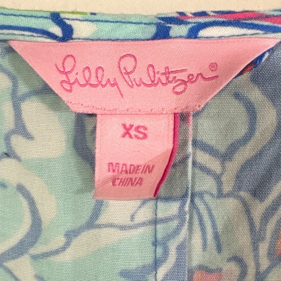 Lilly Pulitzer Maya Worth Blue May Flowers Floral Print Tie Waist Dress - Picture 5 of 14